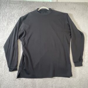 FJ Men's XL‎ FootJoy Mock Neck Black Long Sleeve Shirt Poly Blend Golf Outdoor